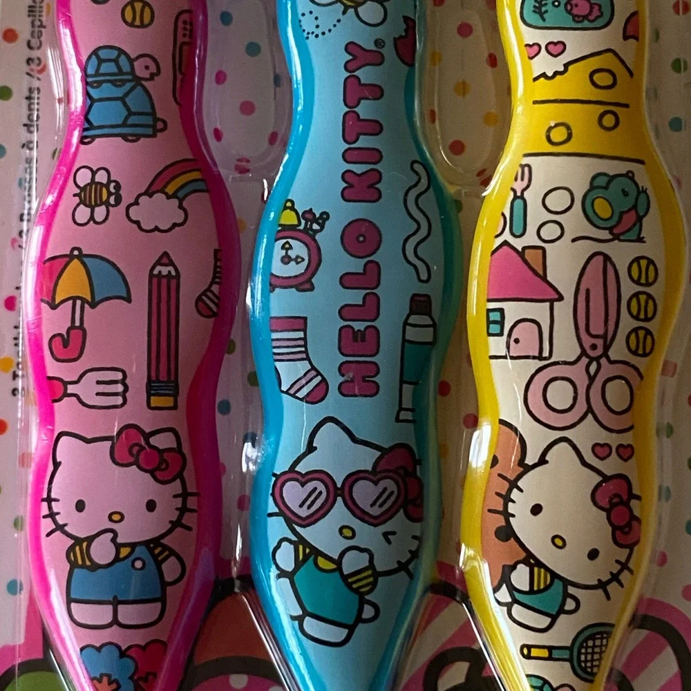 HELLO KITTY Soft Kids Toothbrush Set of 3